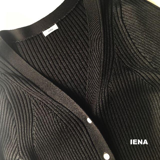 IENA(イエナ)の【IENA】イエナ 18-19AW ブラック プリーツリブ カーディガン レディースのトップス(カーディガン)の商品写真