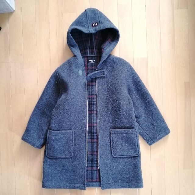 COMME CA ISM(コムサイズム)のCOMME CA ISM☆130コムサグレーコート裏タータンチェック キッズ/ベビー/マタニティのキッズ服女の子用(90cm~)(コート)の商品写真