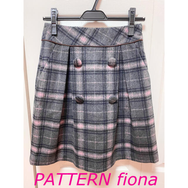 PATTERN fiona(パターンフィオナ)の*美品* PATTERN fiona チェック 台形 スカート プリーツ レディースのスカート(ひざ丈スカート)の商品写真