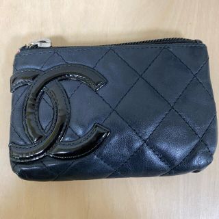 シャネル(CHANEL)のシャネル カンボンライン ラムスキン ココマーク ポーチ ベージュ(ポーチ)