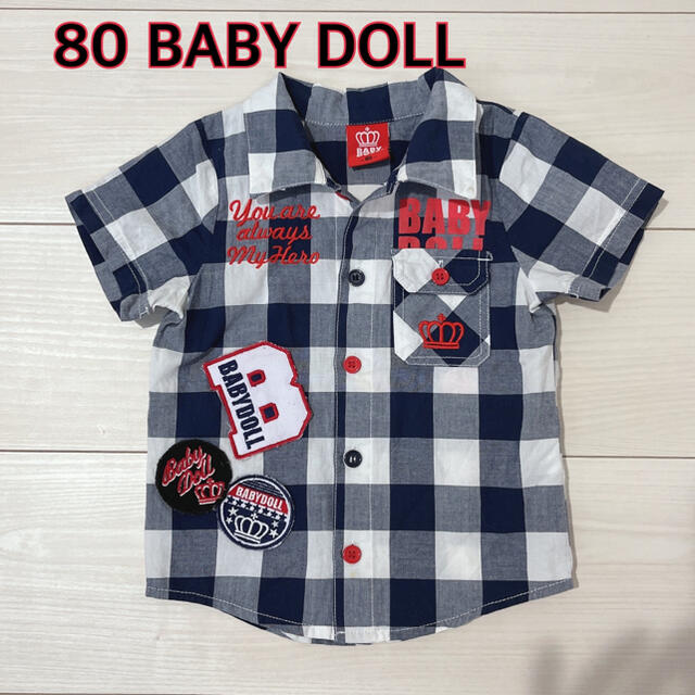 BABYDOLL(ベビードール)の80☆BABYDOLLギンガムチェック半袖シャツ キッズ/ベビー/マタニティのベビー服(~85cm)(シャツ/カットソー)の商品写真