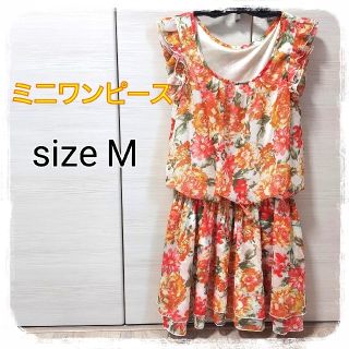 【夏物SALE！！】花柄×シフォン❁❁❁ミニワンピース(ミニワンピース)