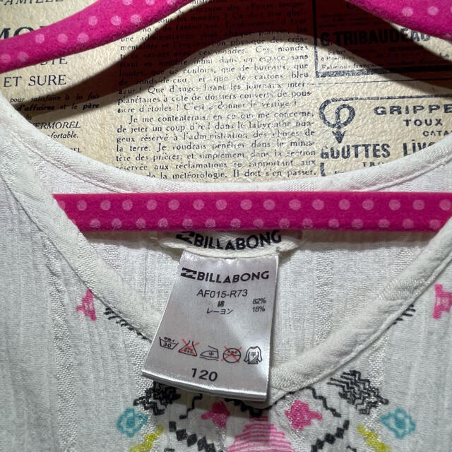 billabong(ビラボン)のBILLABONG ビラボン トップス 120 キッズ/ベビー/マタニティのキッズ服女の子用(90cm~)(Tシャツ/カットソー)の商品写真