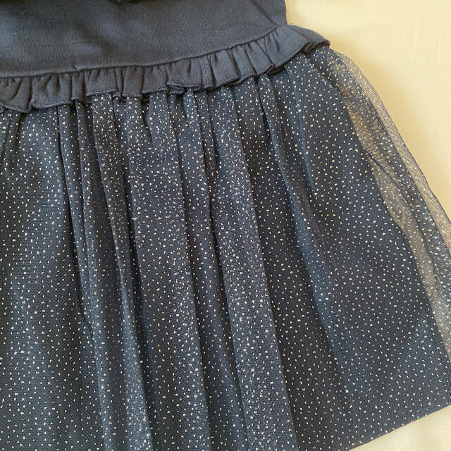 PETIT BATEAU(プチバトー)のプチバトー　刺繍チュールワンピース キッズ/ベビー/マタニティのキッズ服女の子用(90cm~)(ワンピース)の商品写真