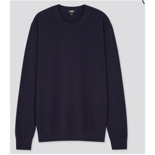 ユニクロ(UNIQLO)のUNIQLO ユニクロ  クルーネック　カシミヤ  ニット　メンズ　ネイビー　(ニット/セーター)