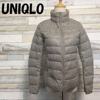 ユニクロ(UNIQLO)のユニクロ ギンガムチェック柄 ウルトラライトダウン ジャケット S レディース(ダウンジャケット)