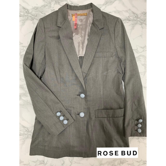 ROSE BUD(ローズバッド)のROSEBUD ローズバッド　グレーテーラードジャケット レディースのジャケット/アウター(テーラードジャケット)の商品写真
