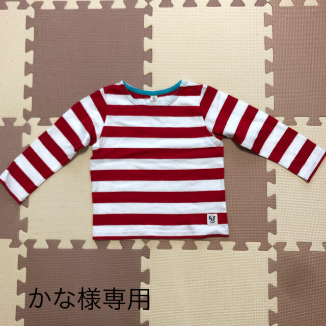 ボーダー長袖シャツ　100サイズ キッズ/ベビー/マタニティのキッズ服男の子用(90cm~)(Tシャツ/カットソー)の商品写真