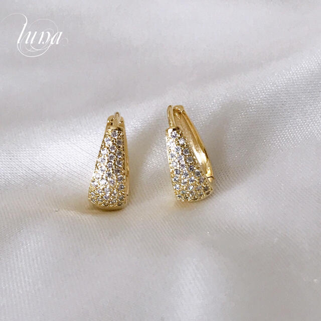 4℃(ヨンドシー)のzirconia pave hoop pierce★S925 post レディースのアクセサリー(ピアス)の商品写真