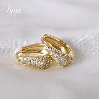 ヨンドシー(4℃)のzirconia pave hoop pierce★S925 post(ピアス)