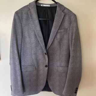 ザラ(ZARA)のZARA ジャケット　新品未使用品　グレー　チェック　44(テーラードジャケット)