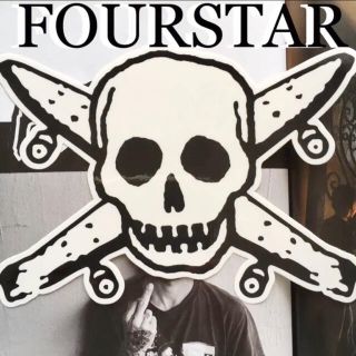 フォースター(FOURSTAR)のFOURSTARフォースターUS限定型抜きBIGスカルアイコンステッカーラス２(スケートボード)