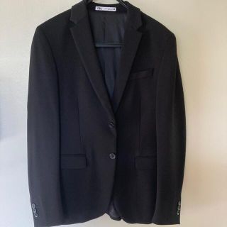 ザラ(ZARA)のZARA 新品未使用　ジャケット　黒　ブラック　44(テーラードジャケット)