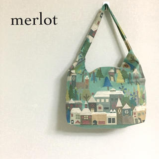 メルロー(merlot)のメルロー ふゆのおうち柄トートバッグ             ミントグリーン(トートバッグ)