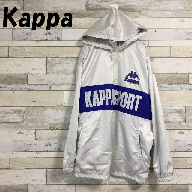 Kappa(カッパ)の【人気】カッパ ビッグロゴ ハーフジップ ナイロンパーカー シルバーｘブルー L メンズのトップス(パーカー)の商品写真