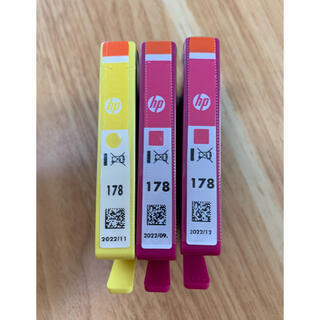ヒューレットパッカード(HP)の純正HP178インク　未使用3本（マゼンタ✖️2 イエロー✖️1）＋おまけ1色(PC周辺機器)