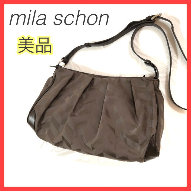 mila schon(ミラショーン)の【美品】mila schon ミラショーン ショルダーバッグ 総柄 ブラウン 茶 レディースのバッグ(ショルダーバッグ)の商品写真