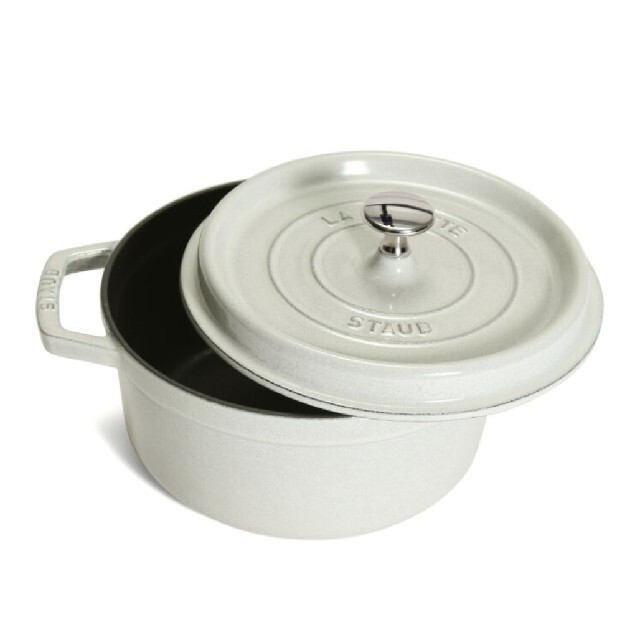 STAUB(ストウブ)のストウブ ピコ・ココット ラウンド 22cm カンパーニュ（ホワイトトリュフ） インテリア/住まい/日用品のキッチン/食器(鍋/フライパン)の商品写真