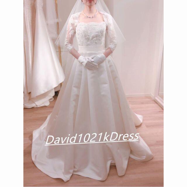 高品質！  ウェディングドレス   3D立体レース刺繍   トレーン  結婚式