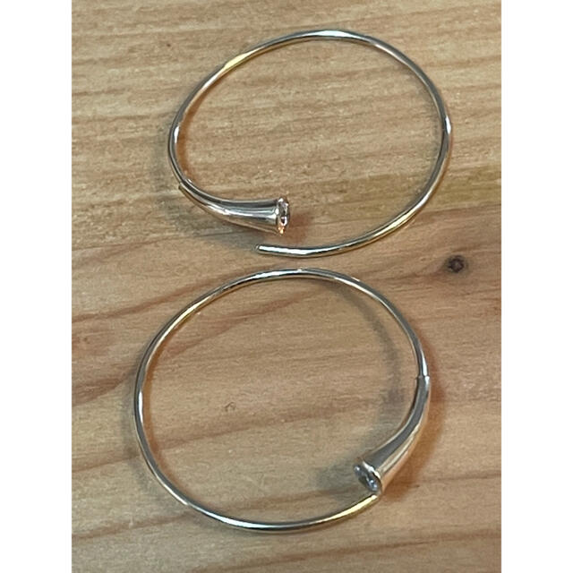 美品 ダイヤフープピアス K18 美品 ダイヤフープピアス K18