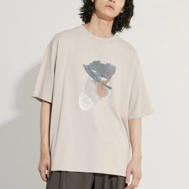 WYM LIDNM ウィムバイリドム ART GRAPHIC-TEE ベージュ メンズのトップス(Tシャツ/カットソー(半袖/袖なし))の商品写真