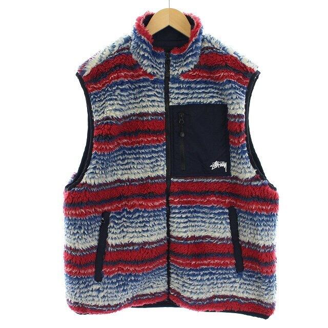 Stussy Striped Sherpa Vest ステューシー ベスト M