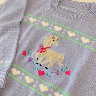 スパンク(Spank!)のused♡Fancy Unicorn Design Sweater(ニット/セーター)