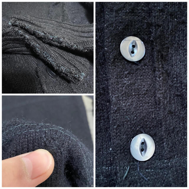 vintage 60s 70s ブラック 黒 アクリル レタードカーディガンの vintage 60s 70s ブラック 黒 アクリル レタードカーディガンの