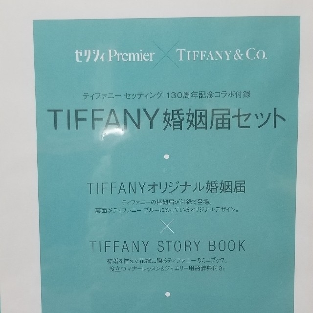 Tiffany & Co.(ティファニー)のTIFFANY婚姻届セット エンタメ/ホビーの雑誌(結婚/出産/子育て)の商品写真