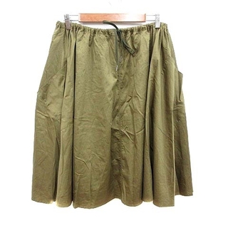 ルグラジック(LE GLAZIK)のルグラジック Le glazik フレアスカート ひざ丈 36 緑 グリーン カ(ひざ丈スカート)