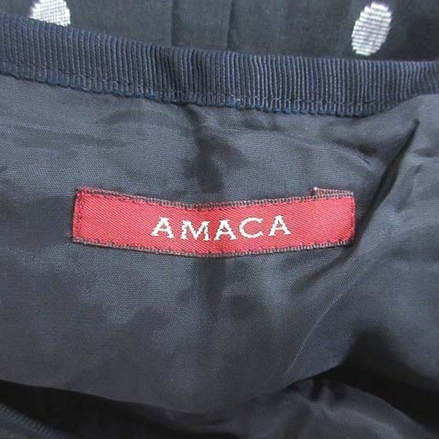 AMACA(アマカ)のアマカ AMACA タックスカート フレア ひざ丈 ドット 36 黒 ブラック レディースのレディース その他(その他)の商品写真