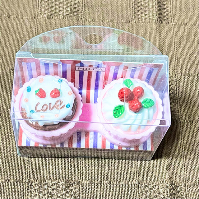 可愛すぎる！プチケーキ型コンタクトケース/ピンク/新品 コスメ/美容のメイク道具/ケアグッズ(ボトル・ケース・携帯小物)の商品写真