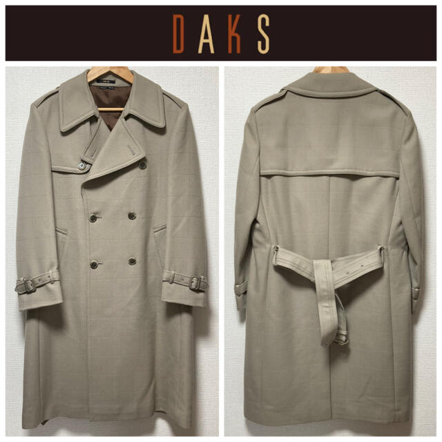 DAKS(ダックス)のDAKS　トレンチコート　ダック　ヴィンテージ　美品　格子模様　オーバーサイズ　 メンズのジャケット/アウター(トレンチコート)の商品写真