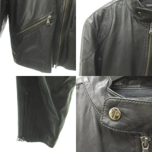 TOD'S(トッズ)のトッズ シングル ライダースジャケット ラムレザー 革ジャン ブラック 黒 S メンズのジャケット/アウター(ライダースジャケット)の商品写真