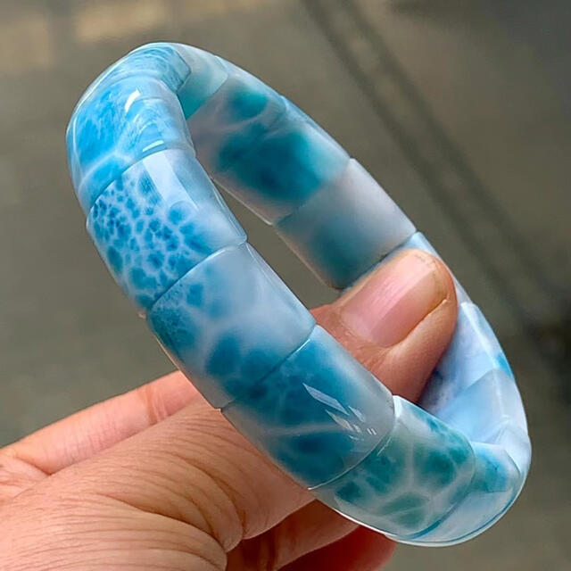 海外ブランド 天然無処理 ラリマー バングル 60g ブレスレット+