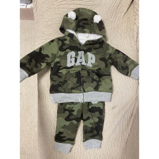 ベビーギャップ(babyGAP)のbabygap ベビーギャップ カモフラ柄パーカー ズボン セットアップ くま(トレーナー)