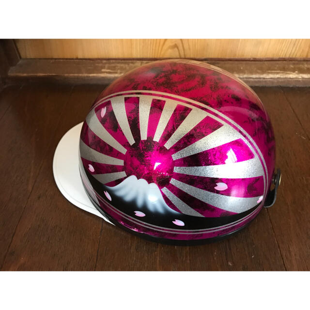 ラップ塗装 キャンディーピンク 富士日章 コルク半 ヘルメット