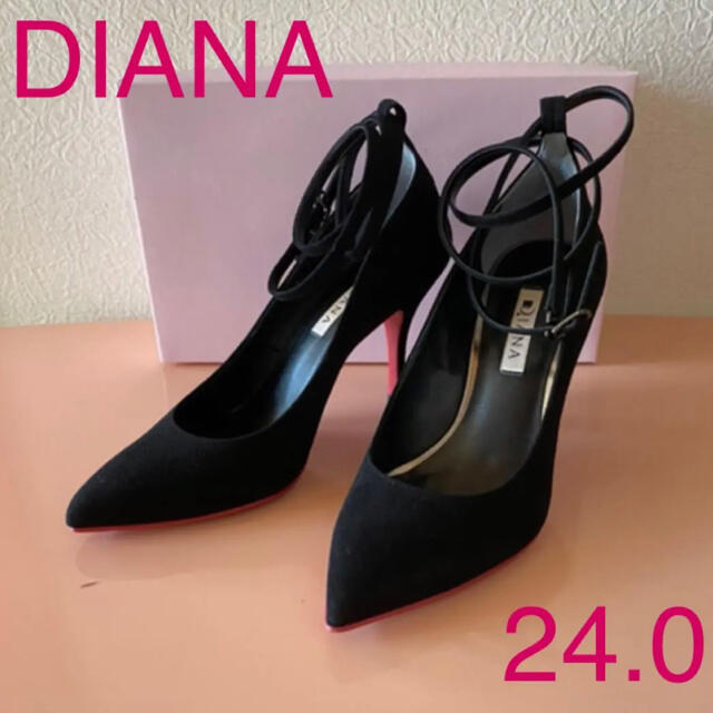 DIANA(ダイアナ)のDIANAスエードパンプス ブラック　24.0㌢【美品】 レディースの靴/シューズ(ハイヒール/パンプス)の商品写真