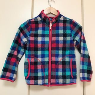 ユニクロ(UNIQLO)のユニクロ フリース 130cm 格子柄スリーパー上着キッズアウターパジャマ部屋着(ジャケット/上着)