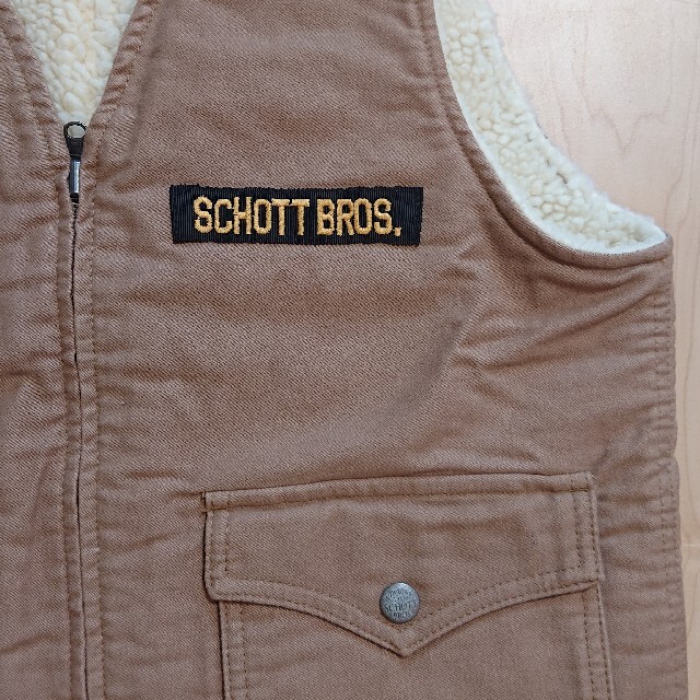 schott(ショット)のL 新品 SCHOTT ショット モールスキン デッキベスト カーキ メンズのトップス(ベスト)の商品写真