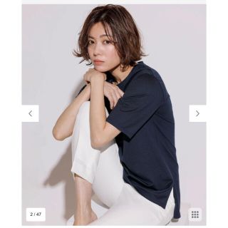 ニジュウサンク(23区)の【新品未使用】コットンジャージー 5分袖 Tシャツ(Tシャツ(半袖/袖なし))