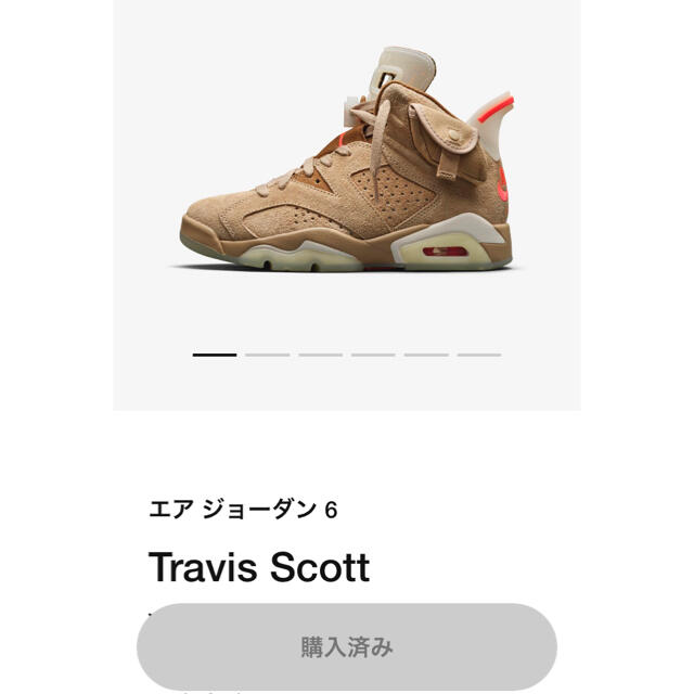 NIKE(ナイキ)のTRAVIS SCOTT × NIKE AIR JORDAN 6 25.5cm メンズの靴/シューズ(スニーカー)の商品写真