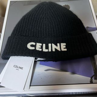 セリーヌ(celine)の確実正規品CELINE セリーヌ　ニット帽 / ウール　希少　ブラック　(ニット帽/ビーニー)