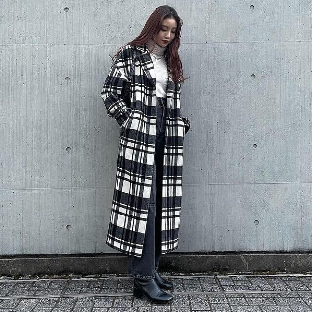 LAGUA GEM OVER CHECK LONG COAT☆コート レディースのジャケット/アウター(ロングコート)の商品写真