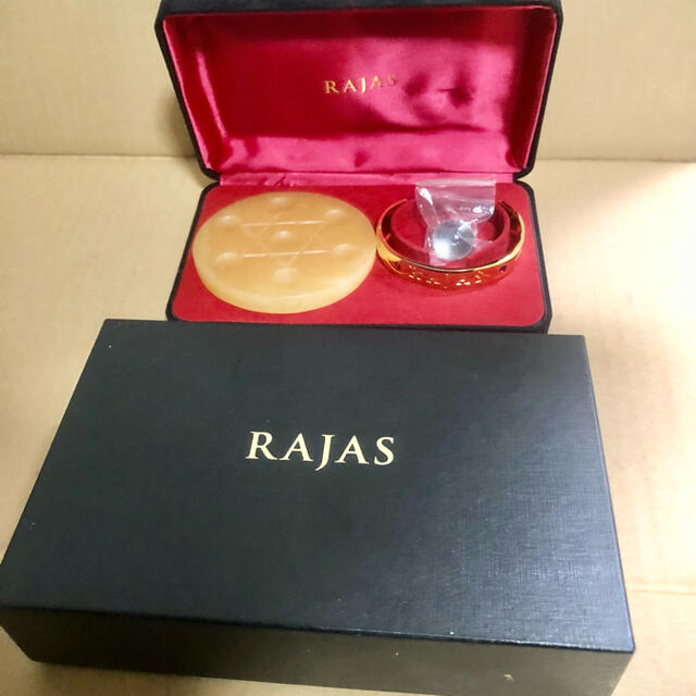 新品　RAJAS 水晶 ゴールドルビーリング 大理石台座 ラジャス 新リンパ