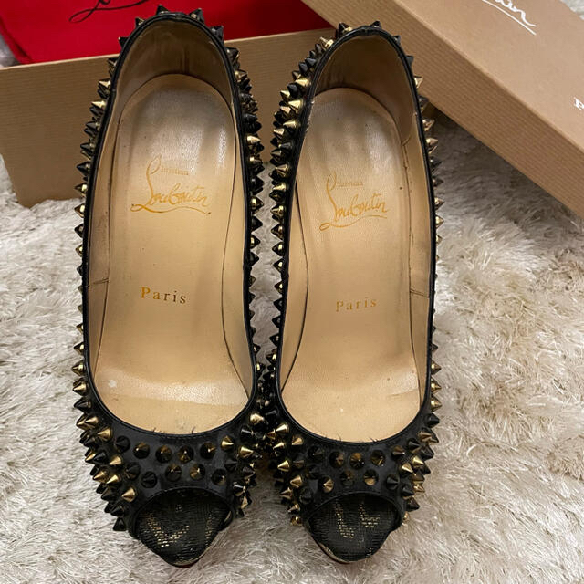 Christian Louboutin スパイク 黒 パンプス ルブタン