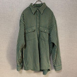 90s ビンテージ　ストライプシャツ　used 古着　バングラデシュ(シャツ)