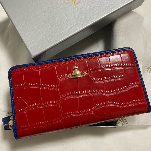 ヴィヴィア Vivienne 長財布 赤青の通販 by shop|ヴィヴィアン