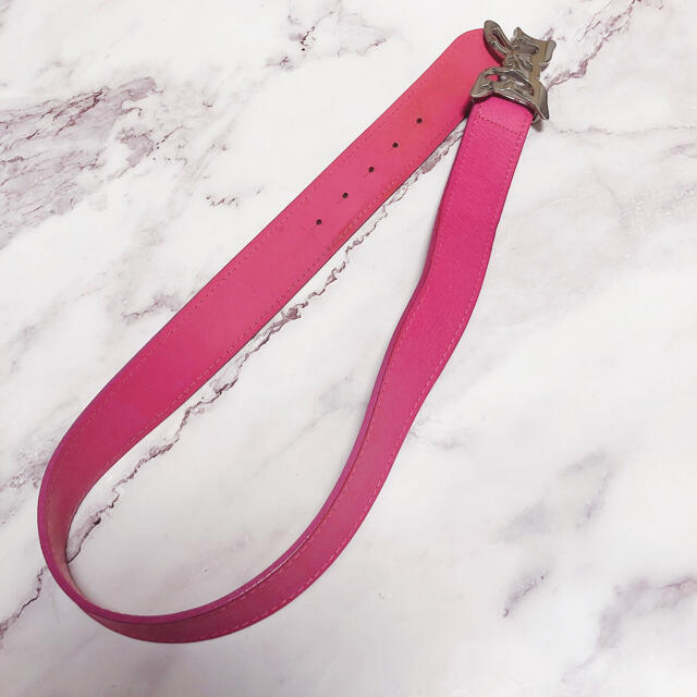 D&G ドルチェ&ガッバーナ ドルガバ ベルト バタフライバックル ピンク 美品 6