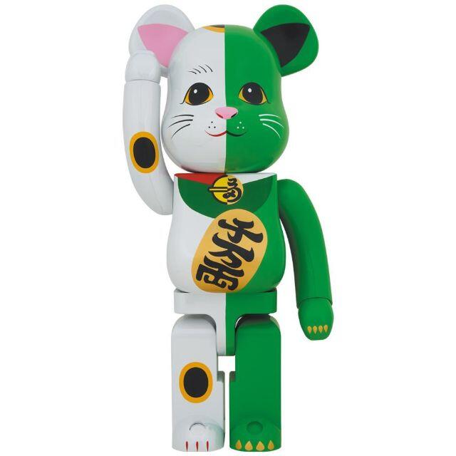 セール特価 MEDICOM ベアブリック 1000% 白×緑 招き猫 BE@RBRICK